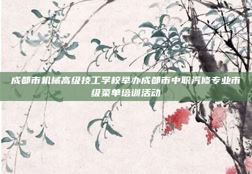 成都市机械高级技工学校举办成都市中职汽修专业市级菜单培训活动