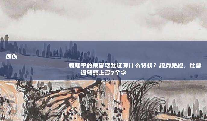 原创
袁隆平的荣誉驾驶证有什么特权?终身免检,比普通驾照上多7个字