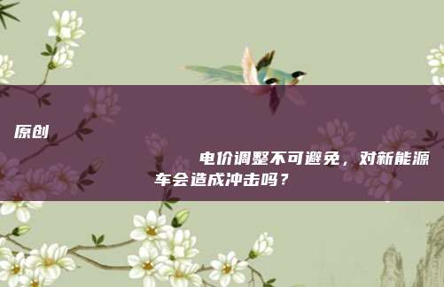 原创
                电价调整不可避免，对新能源车会造成冲击吗？