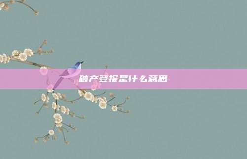破产登报是什么意思