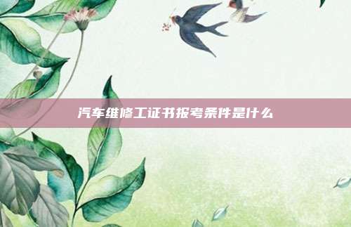汽车维修工证书报考条件是什么