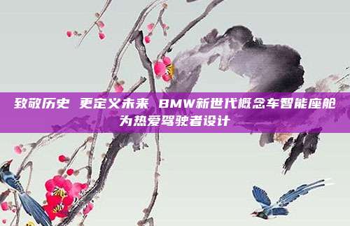 致敬历史 更定义未来 BMW新世代概念车智能座舱为热爱驾驶者设计