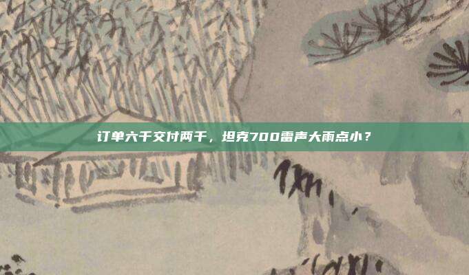 订单六千交付两千，坦克700雷声大雨点小？