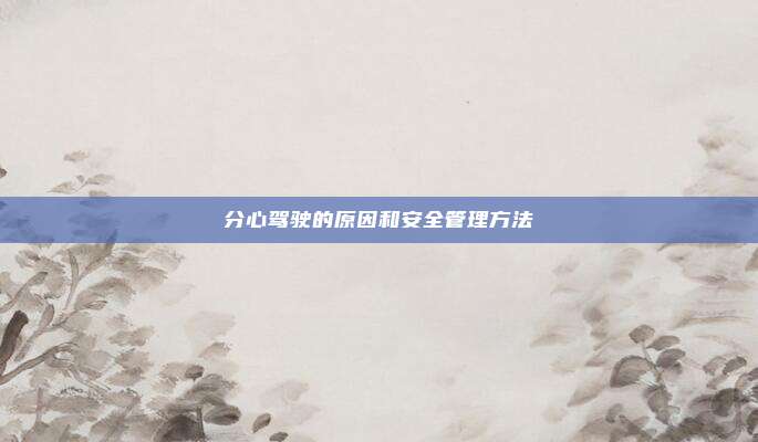 分心驾驶的原因和安全管理方法