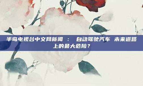 半岛电视台中文网新闻 ： 自动驾驶汽车 未来道路上的最大危险？