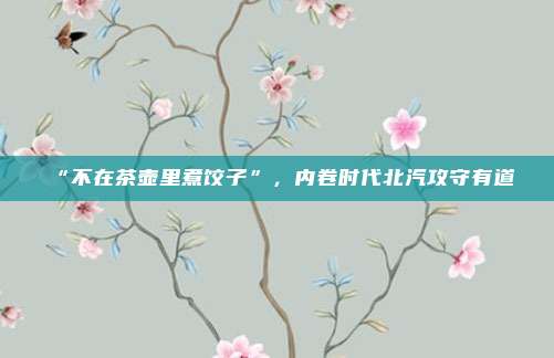 “不在茶壶里煮饺子”，内卷时代北汽攻守有道