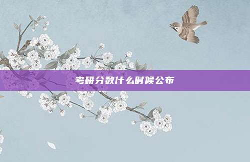 考研分数什么时候公布