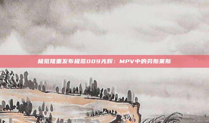 极氪隆重发布极氪009光辉：MPV中的劳斯莱斯