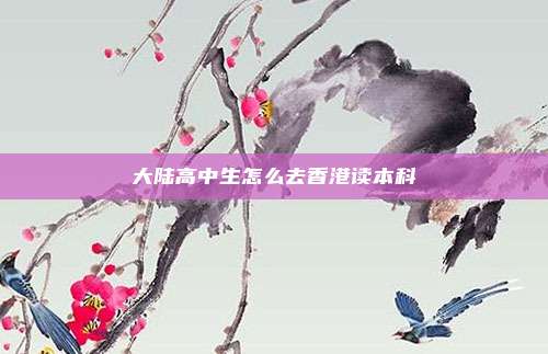 大陆高中生怎么去香港读本科