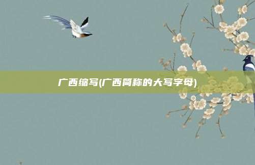 广西缩写(广西简称的大写字母)