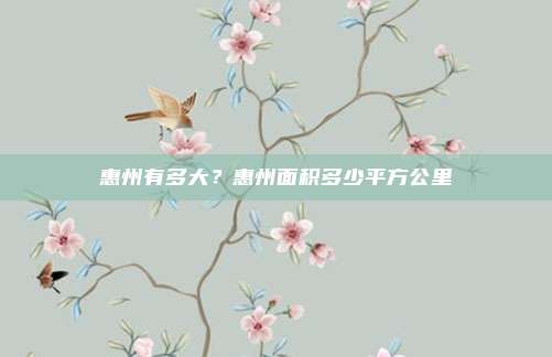 惠州有多大?惠州面积多少平方公里