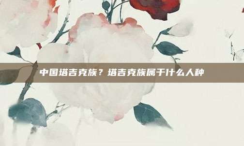 中国塔吉克族？塔吉克族属于什么人种