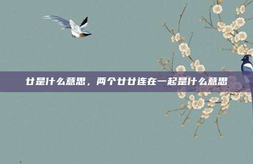 廿是什么意思，两个廿廿连在一起是什么意思