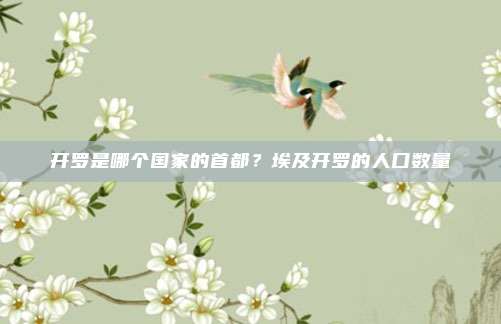 开罗是哪个国家的首都？埃及开罗的人口数量