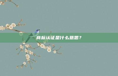 商标认证是什么意思？