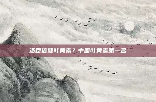 汤臣倍健叶黄素？中国叶黄素第一名