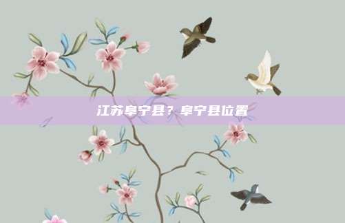 江苏阜宁县？阜宁县位置