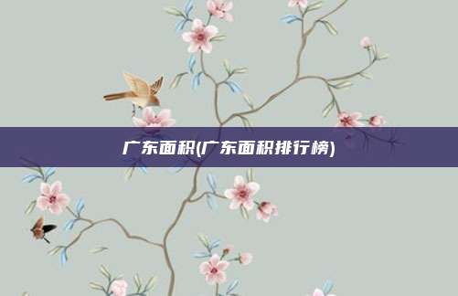 广东面积(广东面积排行榜)
