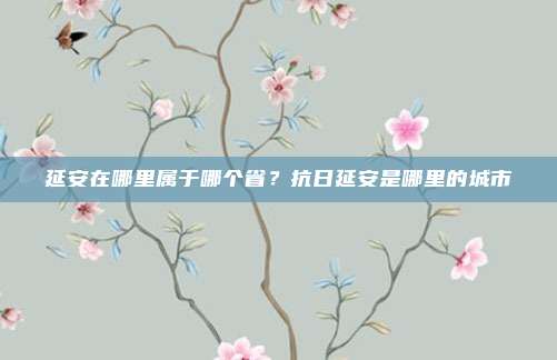延安在哪里属于哪个省？抗日延安是哪里的城市