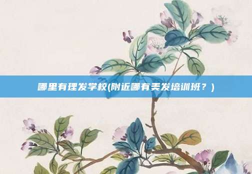 哪里有理发学校(附近哪有美发培训班？)