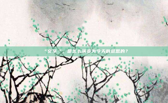 “文学“，是怎么演变为今天的意思的？