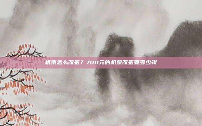 机票怎么改签？700元的机票改签要多少钱