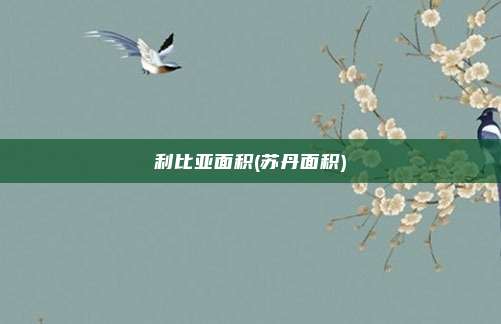 利比亚面积(苏丹面积)