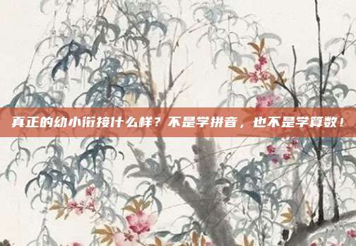 真正的幼小衔接什么样?不是学拼音,也不是学算数!