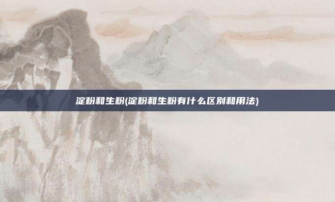 淀粉和生粉(淀粉和生粉有什么区别和用法)