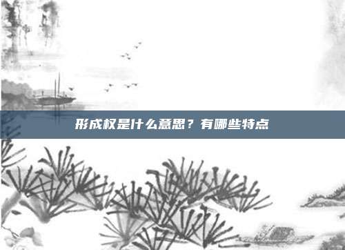 形成权是什么意思?有哪些特点