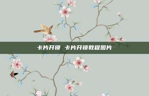 卡片开锁 卡片开锁教程图片