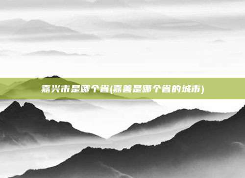 嘉兴市是哪个省(嘉善是哪个省的城市)