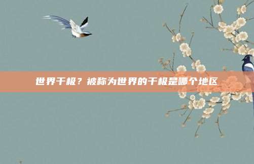 世界干极?被称为世界的干极是哪个地区