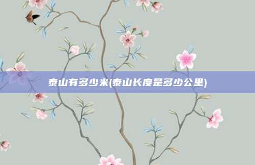 泰山有多少米(泰山长度是多少公里)