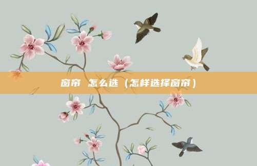 窗帘 怎么选（怎样选择窗帘）