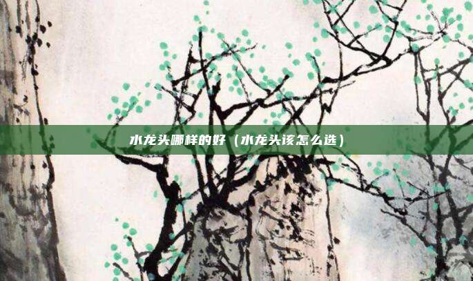 水龙头哪样的好（水龙头该怎么选）