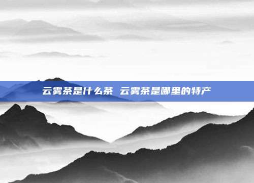 云雾茶是什么茶 云雾茶是哪里的特产