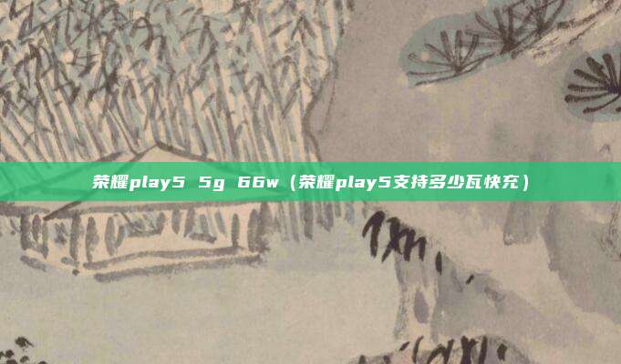 荣耀play5 5g 66w（荣耀play5支持多少瓦快充）