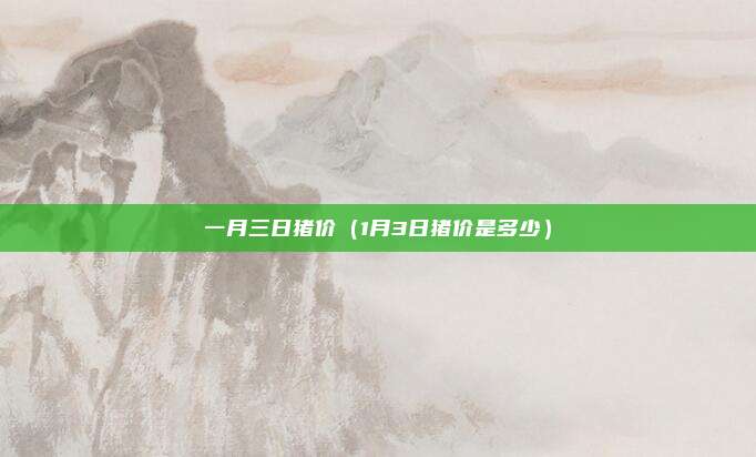 一月三日猪价(1月3日猪价是多少)