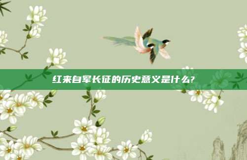 红来自军长征的历史意义是什么?