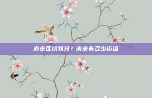 南京区域划分?南京有多少街道