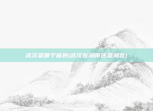 武汉是哪个省的(武汉在湖南还是湖北)