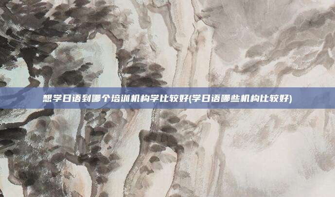 想学日语到哪个培训机构学比较好(学日语哪些机构比较好)