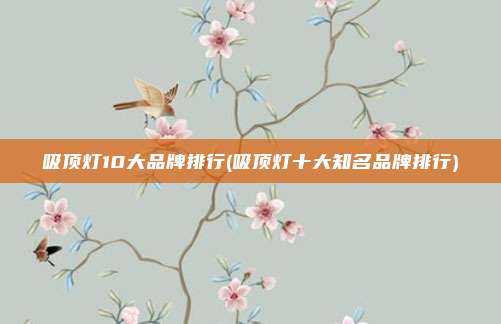 吸顶灯10大品牌排行(吸顶灯十大知名品牌排行)