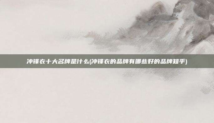 冲锋衣十大名牌是什么(冲锋衣的品牌有哪些好的品牌知乎)