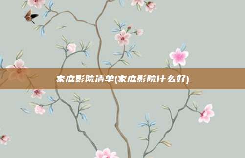 家庭影院清单(家庭影院什么好)