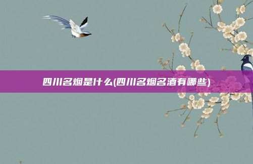 四川名烟是什么(四川名烟名酒有哪些)
