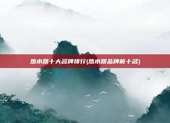热水器十大名牌排行(热水器品牌前十名)