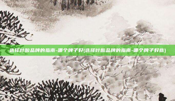 选择叶酸品牌的指南-哪个牌子好(选择叶酸品牌的指南-哪个牌子好些)