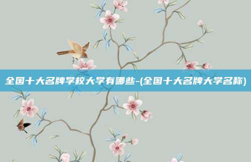 全国十大名牌学校大学有哪些-(全国十大名牌大学名称)